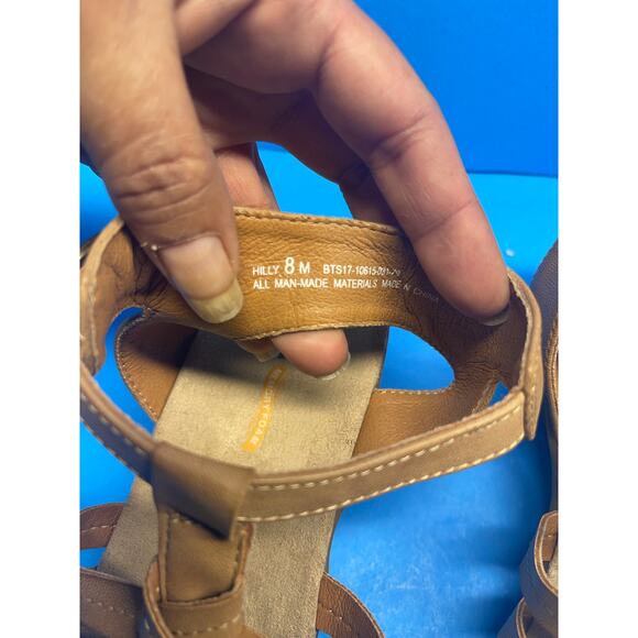 YUU Memory Foam Hilly Tan Ankle Strappy Wedge Sandals Women's Size 8 M - Picture 13 of 13